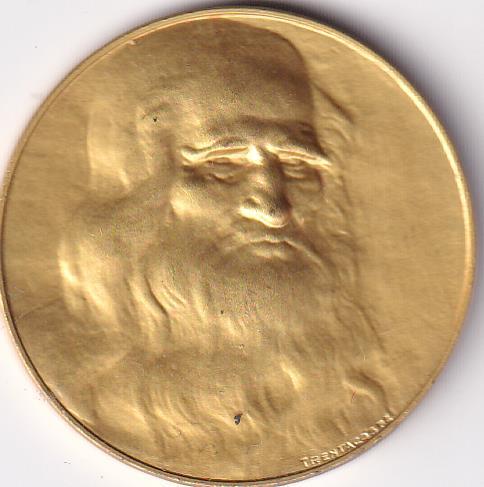 Medaglia Premio Leonardo da Vinci X edizione 1964  Diam. 47 similoro