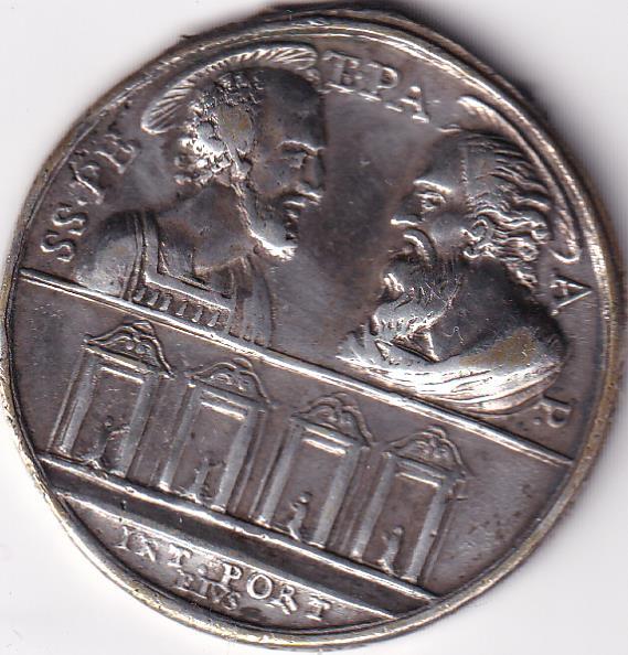 Medaglia Votiva Jesus Maria Scala Santa - Diam. 47 metallo bianco