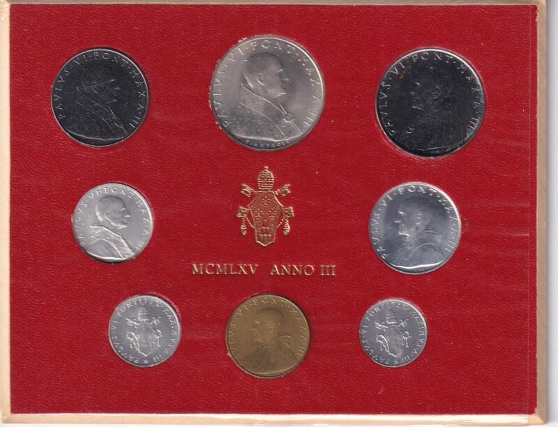 Monete Vaticano 1965 Serie divisionale fior di conio Anno III