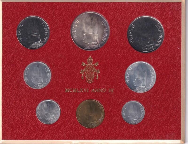 Monete Vaticano 1966 Serie divisionale fior di conio Anno IV