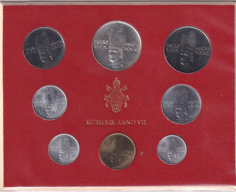 Monete Vaticano 1969 Serie divisionale fior di conio Anno VII