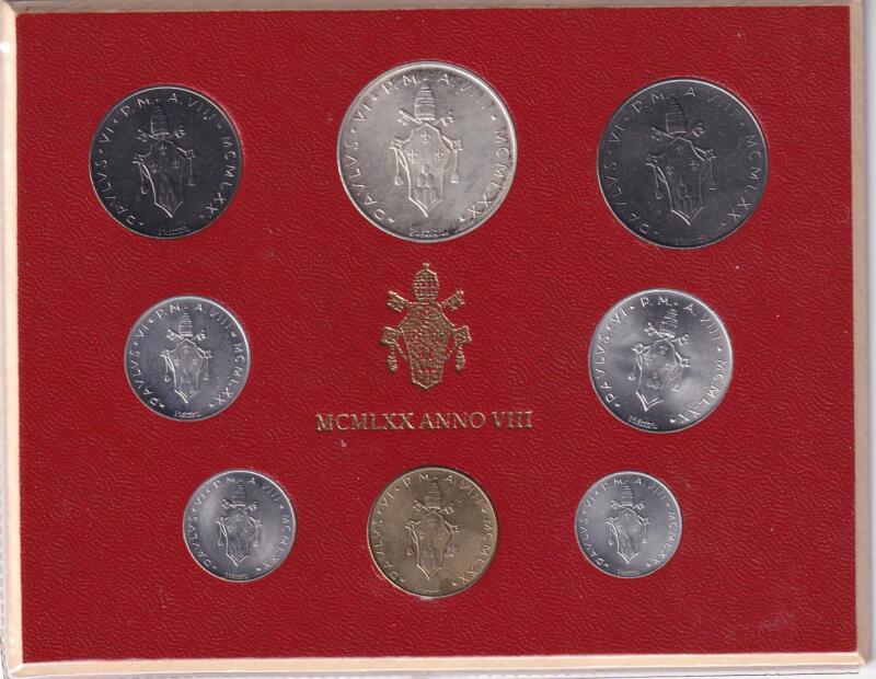 Monete Vaticano 1970 Serie divisionale fior di conio Anno VIII