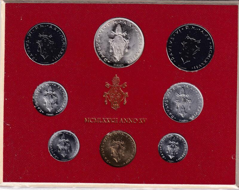 Monete Vaticano 1977 Serie divisionale fior di conio Anno XV