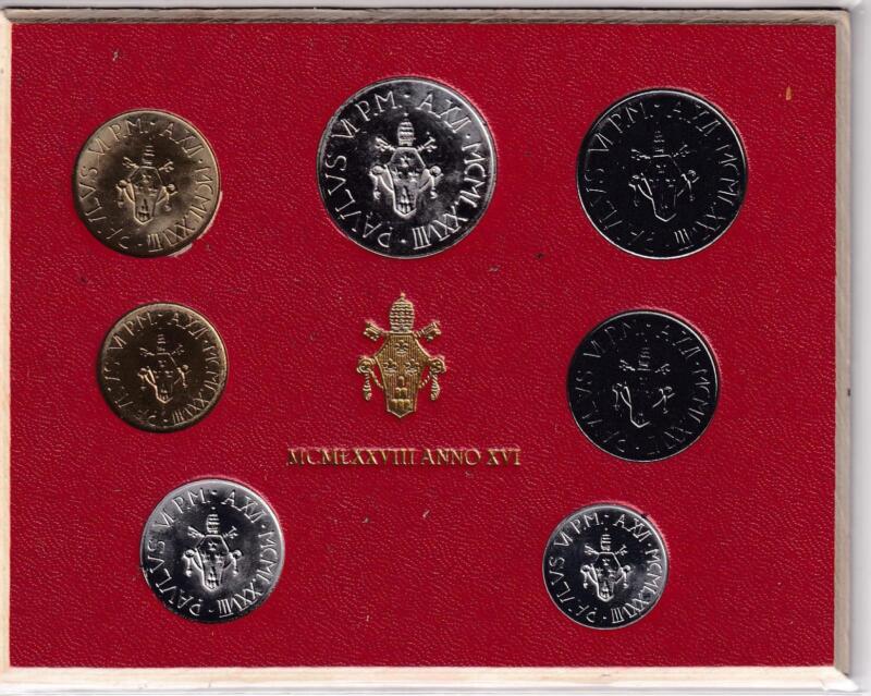 Monete Vaticano 1978 Serie divisionale fior di conio Anno XVI