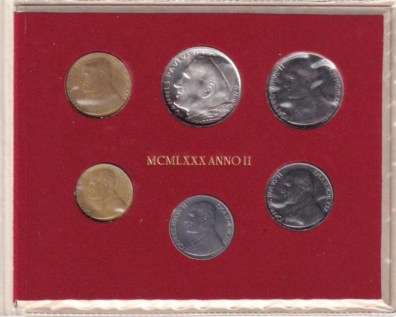 Monete Vaticano 1980 Serie divisionale fior di conio Anno II