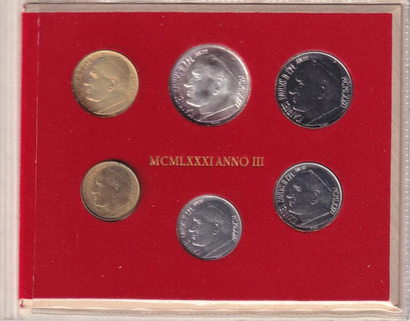 Monete Vaticano 1981 Serie divisionale fior di conio Anno III