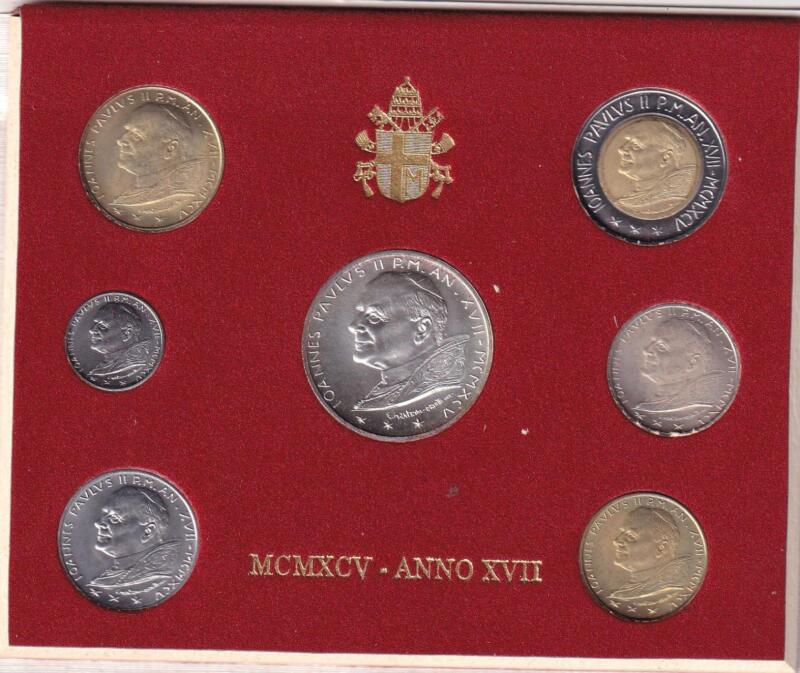 Monete Vaticano 1995 Serie divisionale fior di conio Anno XVII