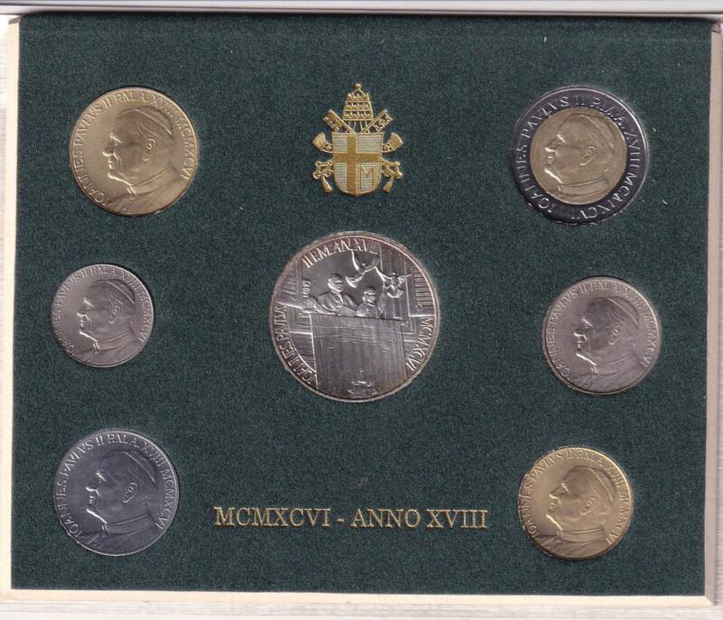 Monete Vaticano 1996 Serie divisionale fior di conio Anno XVIII