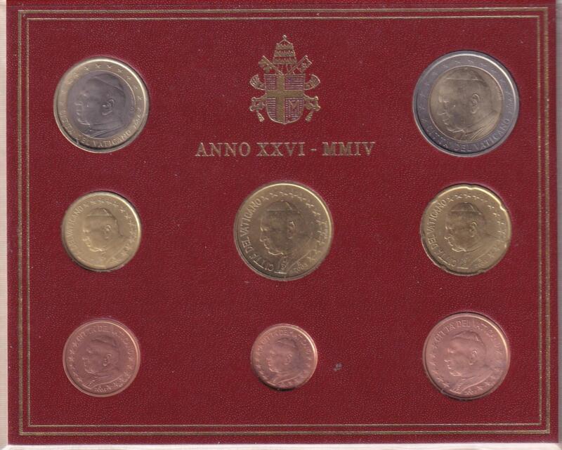 Monete Vaticano 2004 Serie divisionale fior di conio Anno XXVI