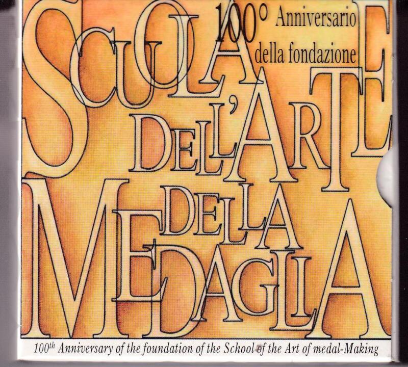 Moneta commemorativa Italia Repubblica Euro 10,00 Centesimo anniversario Scuola dell'Arte della Medaglia Anno 2007 Proof