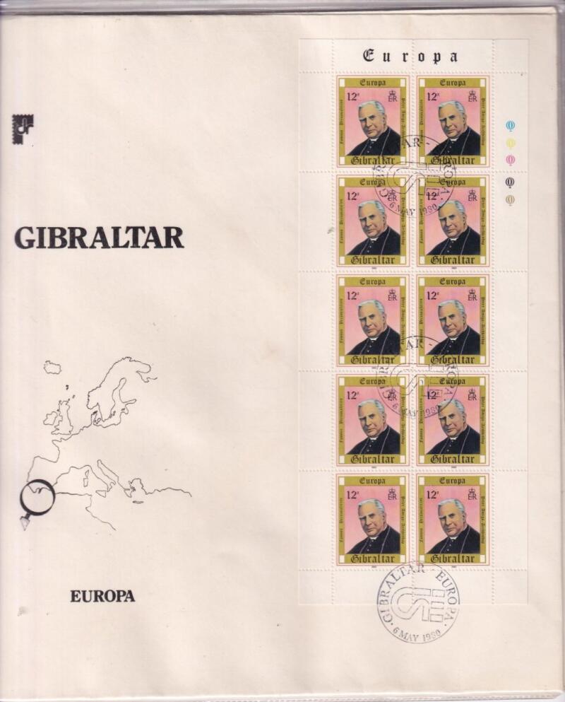 Minifoglio FDC Gibilterra anno 1980 Europa