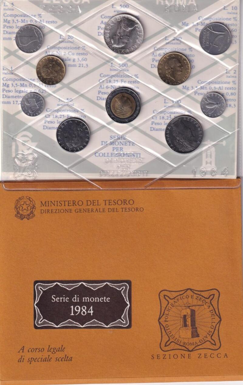 Monete Italia – Serie divisionale fior di conio – Anno 1984