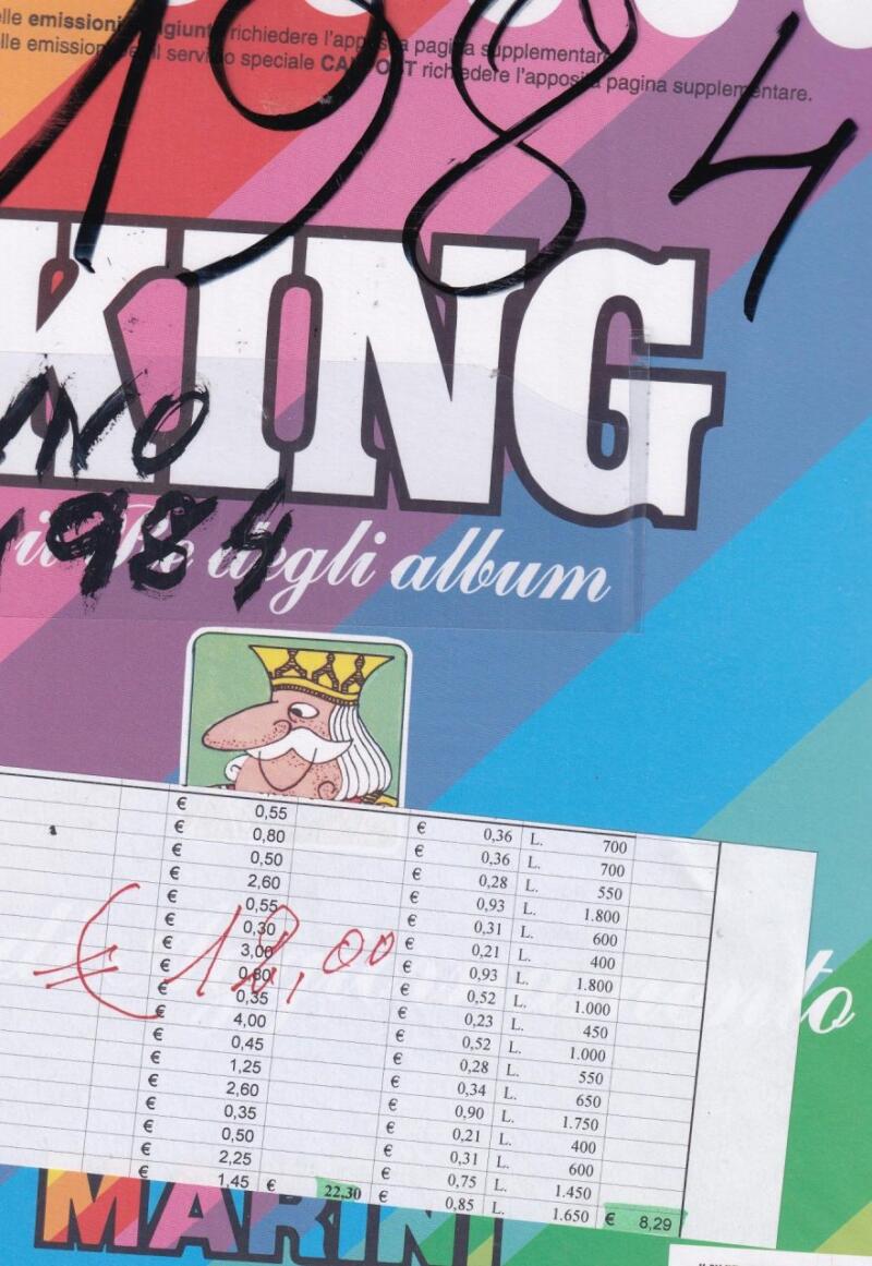 Francobolli Italia Repubblica annata completa 1984 di 37 francobolli montata su fogli Marini King