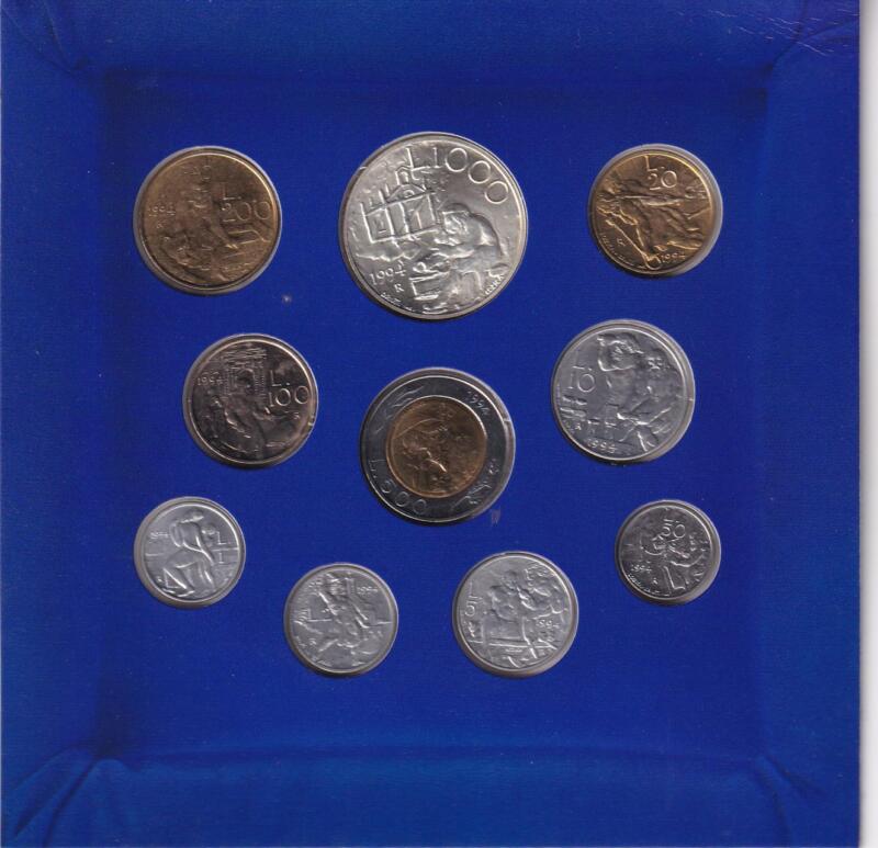 Monete San Marino – Serie divisionale fior di conio Anno 1994