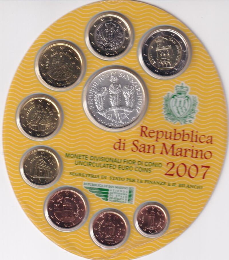Monete San Marino – Serie divisionale fior di conio Anno 2007