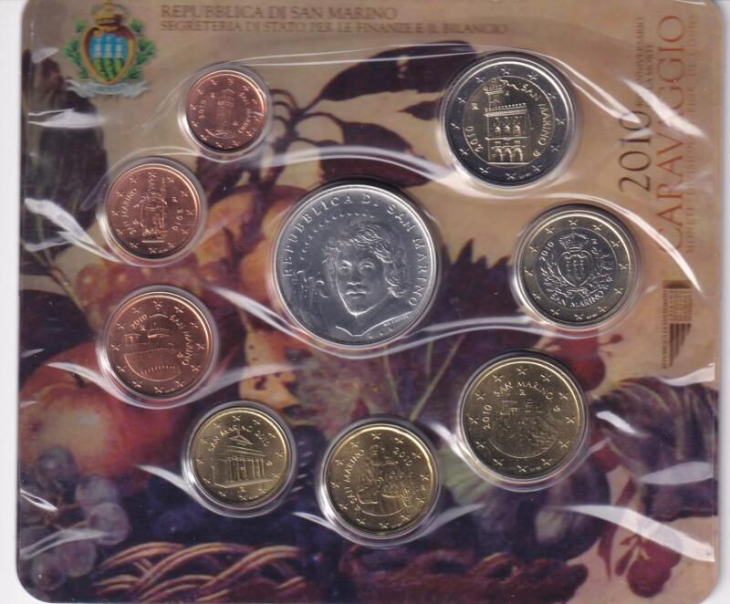 Monete San Marino  Serie divisionale fior di conio  Anno 2010 Caravaggio