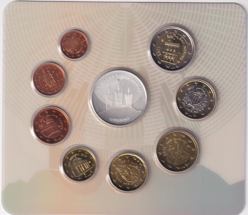 Monete San Marino  Serie divisionale fior di conio  Anno 2015 Anno Internazionale della Luce