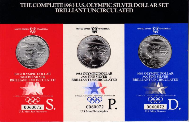 Dollaro U.S.A. Olimpiadi 1983 Serie tre zecche  N.C.