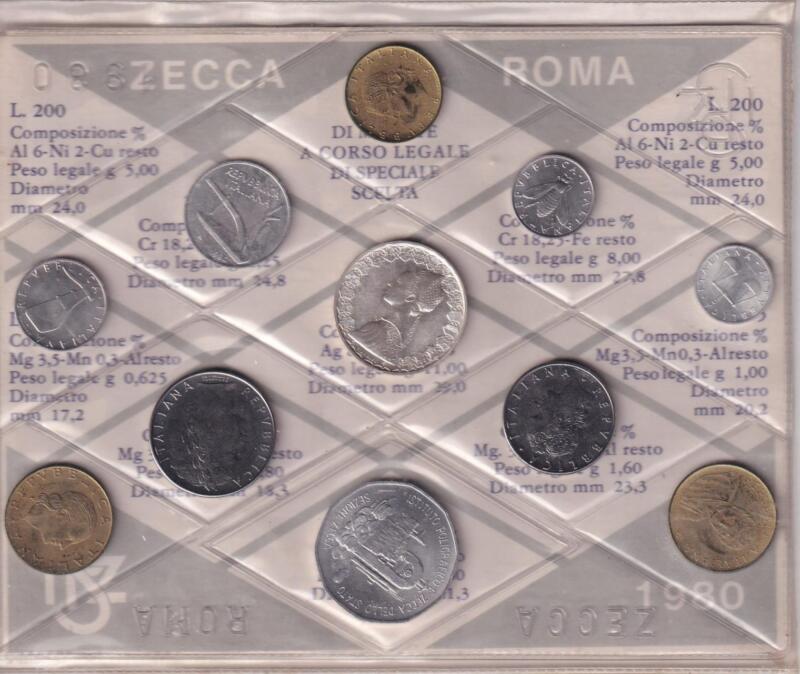 Monete Italia – Serie divisionale fior di conio Anno 1980