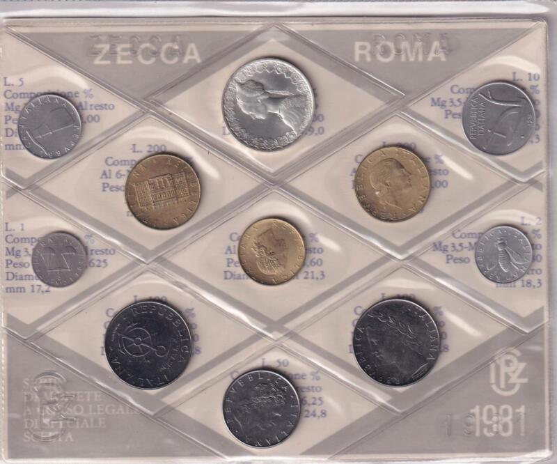 Monete Italia – Serie divisionale fior di conio Anno 1981