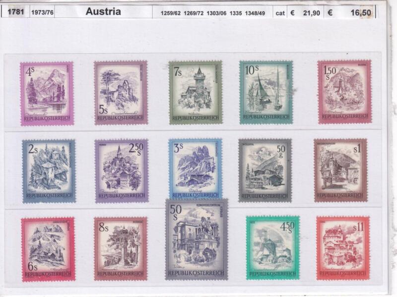Francobolli Austria Anni 1973-1976 Serie Ordinaria Tematica Vedute