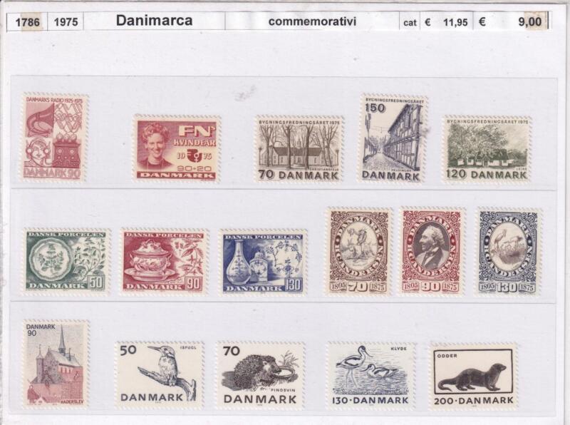 Francobolli Danimarca Anno 1975 Tematiche Personaggi Illustri, Monumenti e Vedute, Arte, Fauna