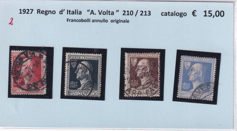 Francobolli Regno d’Italia Anno 1927 Serie completa Volta (cat. n. 210-213)