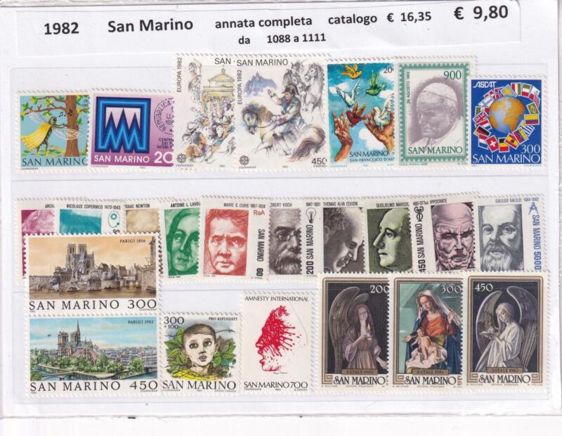 Francobolli San Marino Annata completa 1982