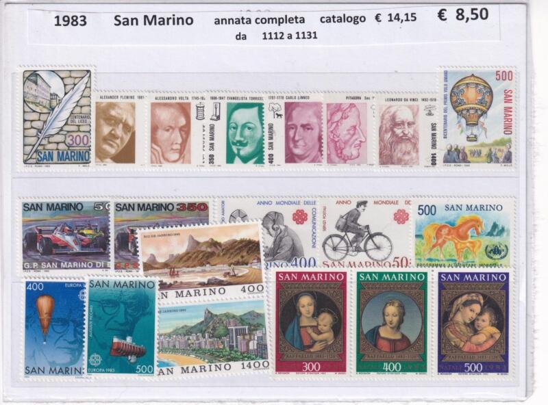 Francobolli San Marino Annata completa 1983