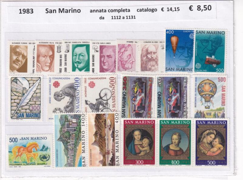 Francobolli San Marino Annata completa 1983