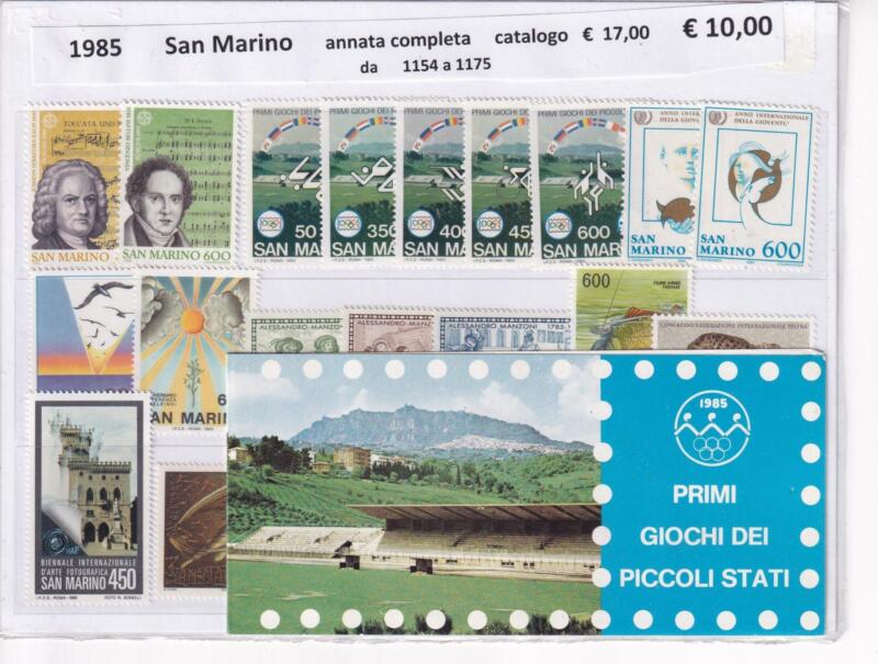 Francobolli e Libretto San Marino Annata completa 1985