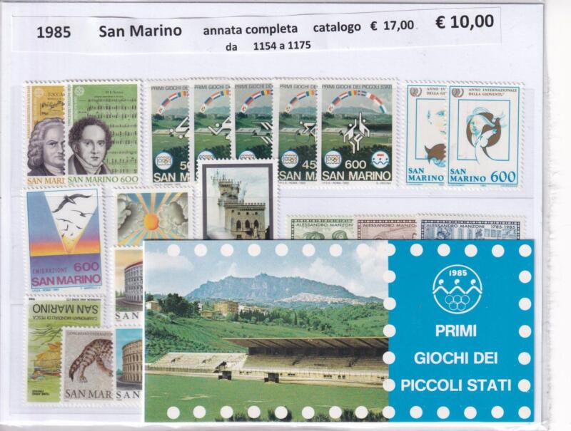 Francobolli e Libretto San Marino Annata completa 1985