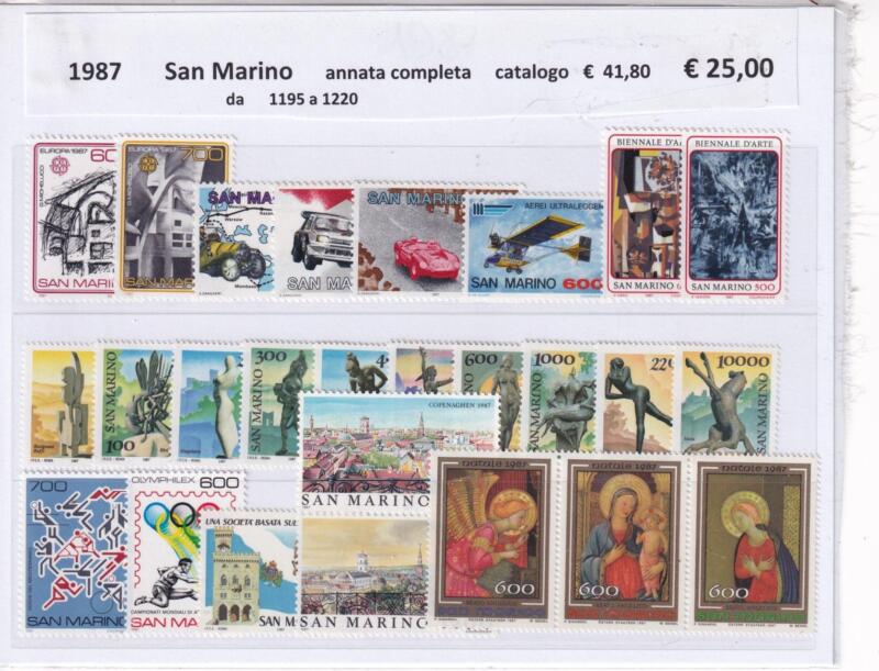 Francobolli San Marino Annata completa 1987
