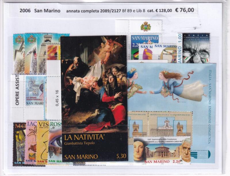 Francobolli Libretto e Foglietto San Marino Annata completa 2006