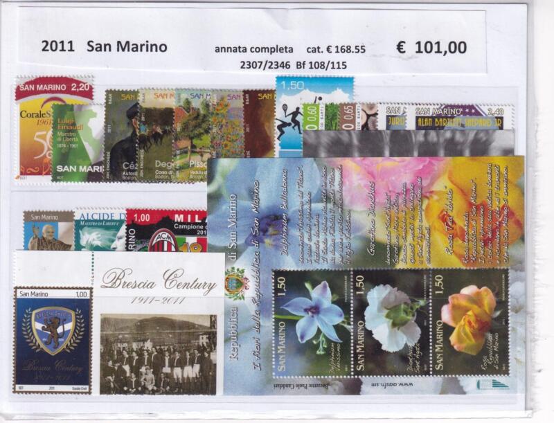 Francobolli e Foglietti San Marino Annata completa 2011