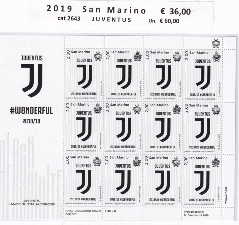 Minifoglio San Marino Anno 2019 cat. n. 2643 Juventus Campione d'Italia