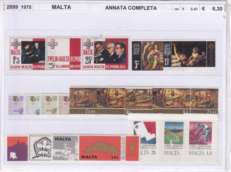 Francobolli Malta Anno 1975 Annata completa