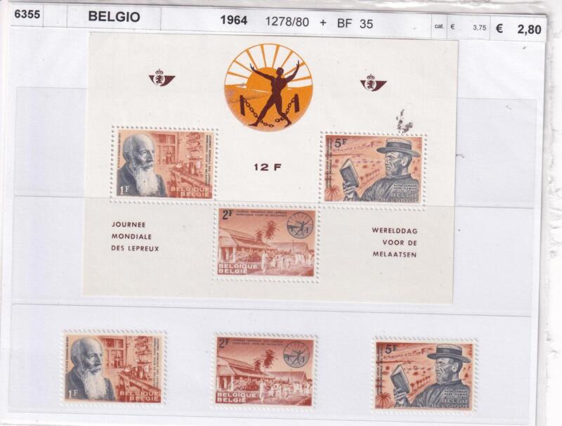 Francobolli e Foglietto Belgio Anno 1964 Tematica Personaggi Illustri