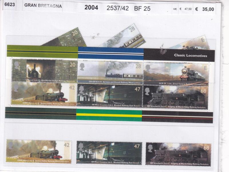 Francobolli Foglietti Gran Bretagna Anno 2004 Tematica Treni