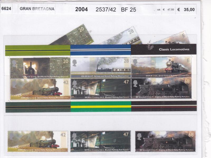 Francobolli Foglietti Gran Bretagna Anno 2004 Tematica Treni