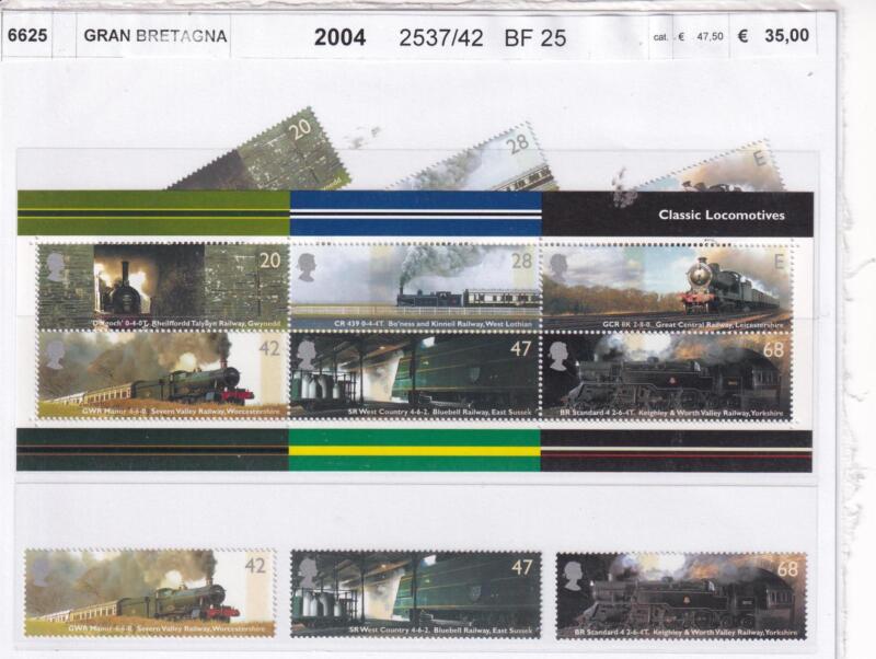 Francobolli Foglietti Gran Bretagna Anno 2004 Tematica Treni