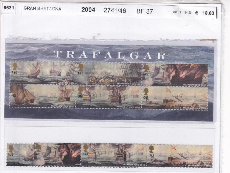 Francobolli Foglietti Gran Bretagna Anno 2004 Serie Trafalgar
