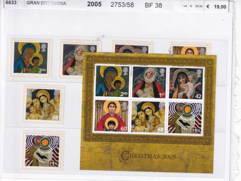 Francobolli Foglietti Gran Bretagna Anno 2005 Serie Natale