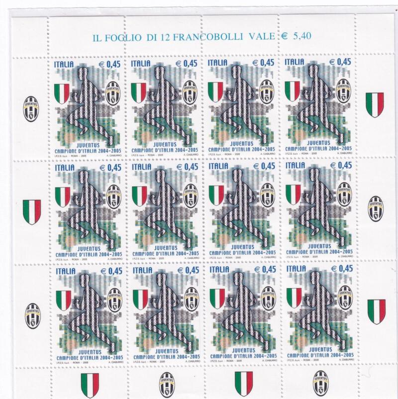 Minifoglio Italia Anno 2005 cat. n. 2872 Juventus Campione d'Italia