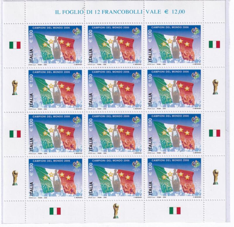 Minifoglio Italia Anno 2006 cat. n. 2969 Campioni del Mondo 2006