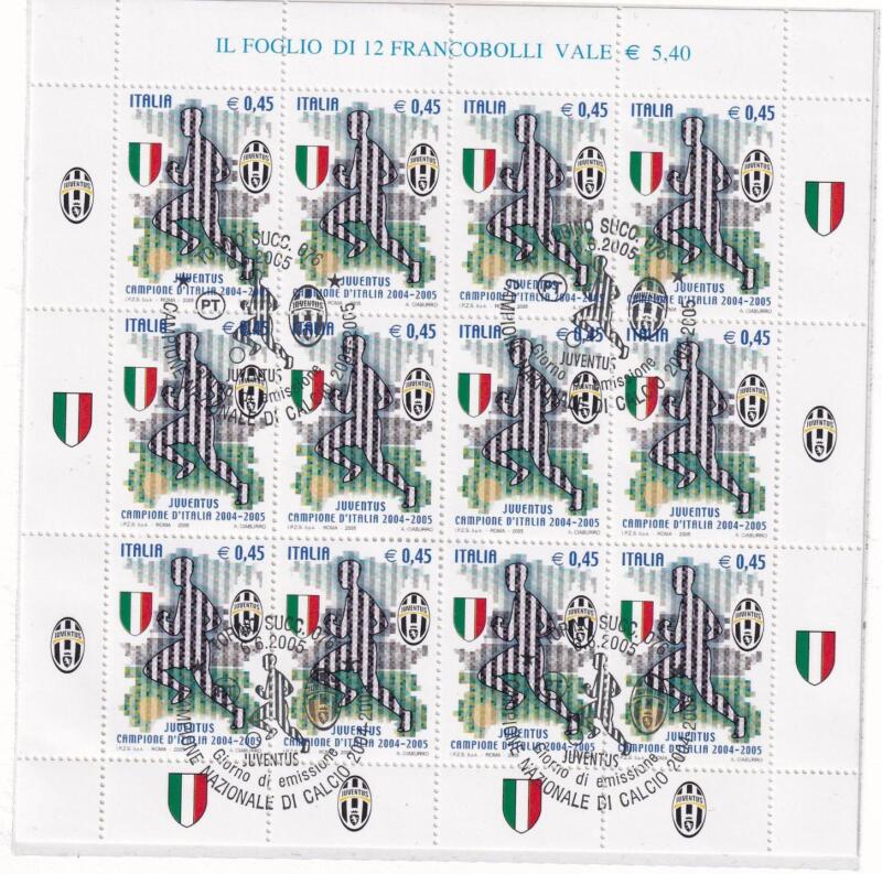 Minifoglio Italia Anno 2005 cat. n. 2872 Juventus Campione d’Italia Annullo speciale