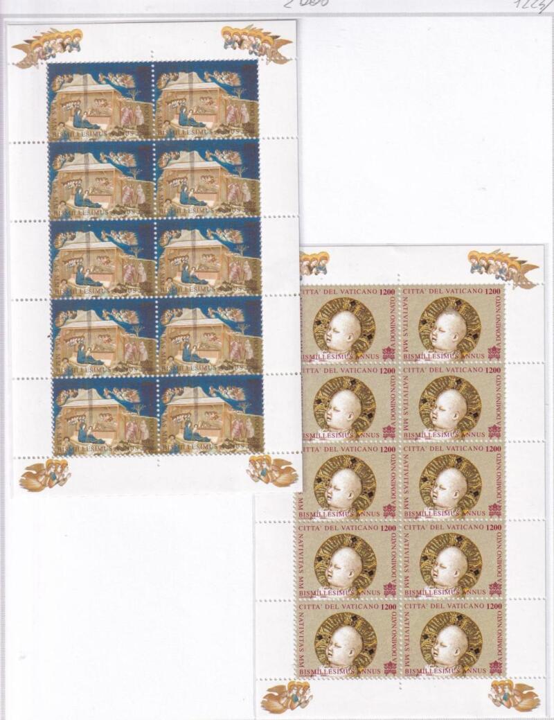 Minifogli Vaticano Anno 2000 cat. n. 1224-1227 Natale