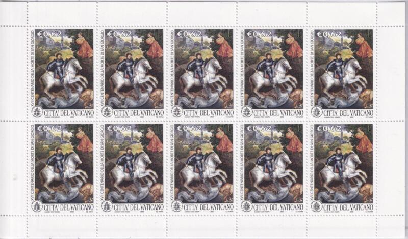 Minifoglio Vaticano Anno 2003 cat. n. 1322 Diciassettesimo Centenario della morte di San Giorgio