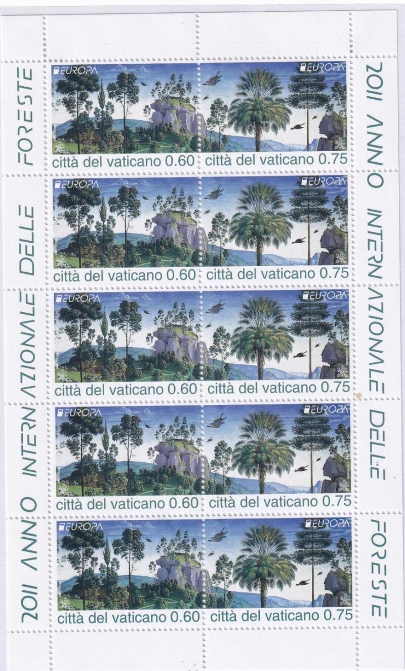Minifoglio Vaticano Anno 2011 cat. n. 1570-1571 Europa. Le foreste