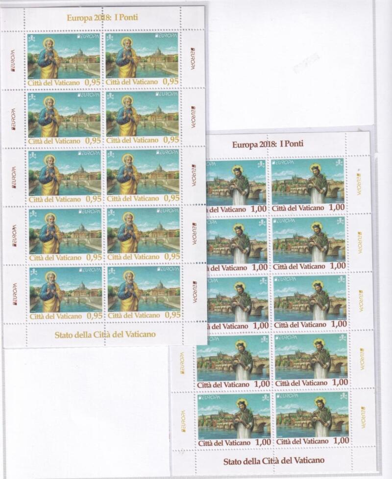 Minifogli Vaticano Anno 2018 cat. n. 1798-1799 Europa. I ponti